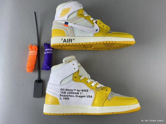Jordan Powder Air White Off-White AQ0818-149 Yellow-Cone x 1 Dark NRG 0627